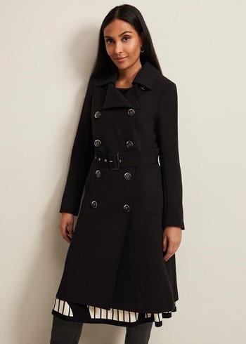 Phase Eight Petite Layana Smart Trench Coats Black Australia | UZ2659138